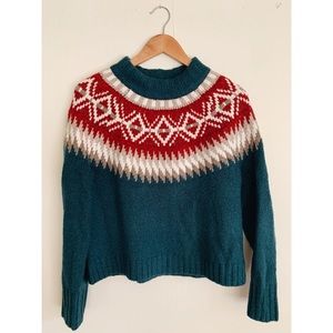 American Eagle Fair Isle Crew Neck Sweater